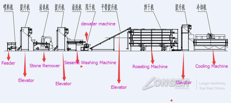 Automatic Sesame Cleaning Drying Process